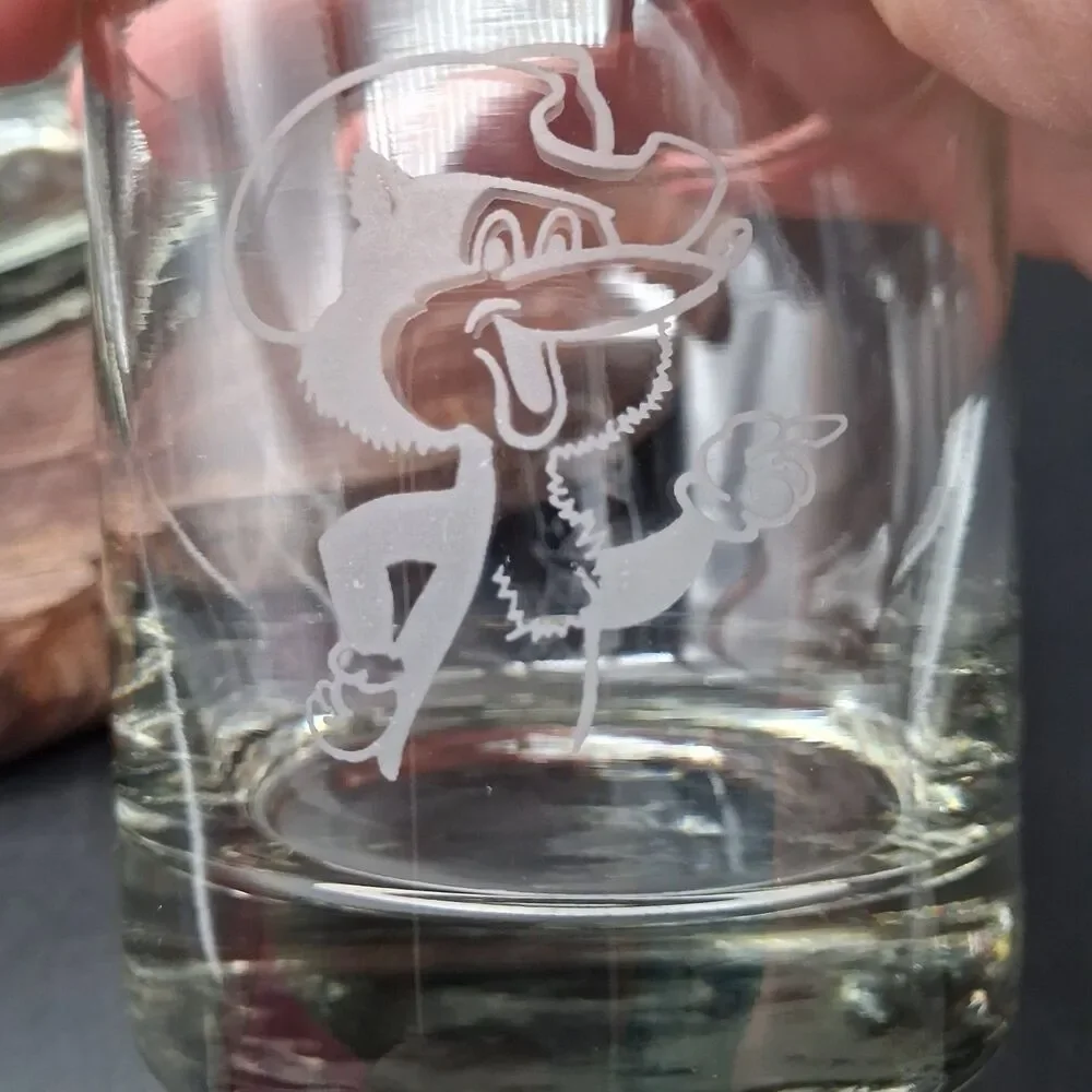 Vintage Coyote Brand Seeds Lowball Glasses Set of 4 SD Ag Advertising Barware